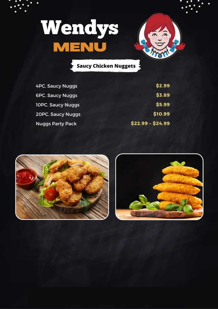 wendys saucy chicken nuggets menu